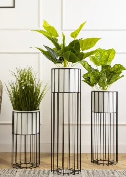 Kwietnik nowoczesny z osłonką 55 cm LOFT metalowy