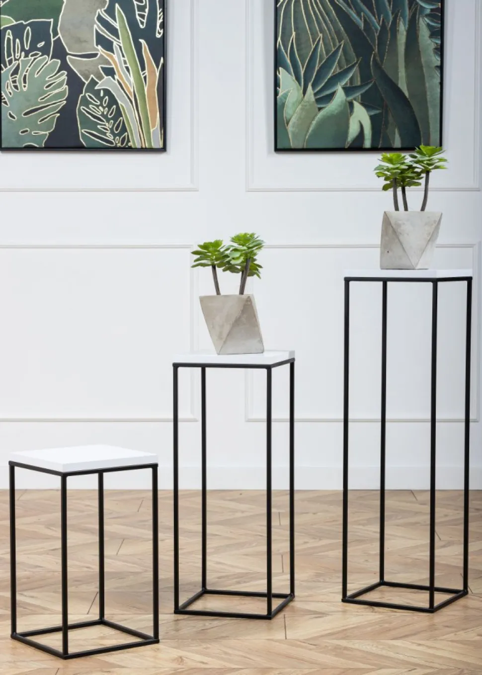 Kwietnik stojący 60 cm BasicLoft biały