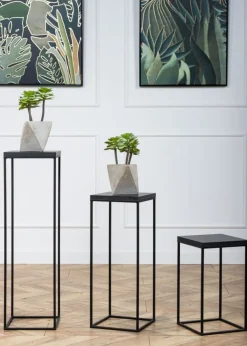 Kwietnik stojący 40 cm BasicLoft czarny