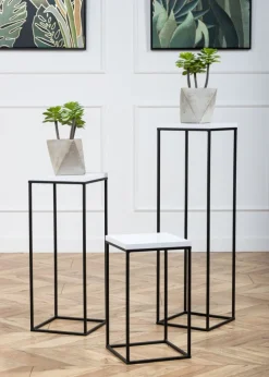 Kwietnik stojący 80 cm BasicLoft biały