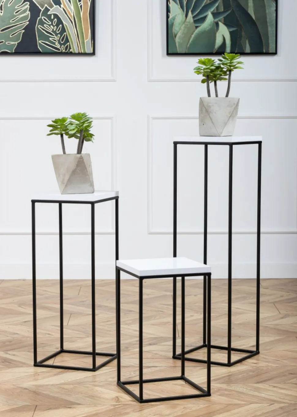 Kwietnik stojący 80 cm BasicLoft biały