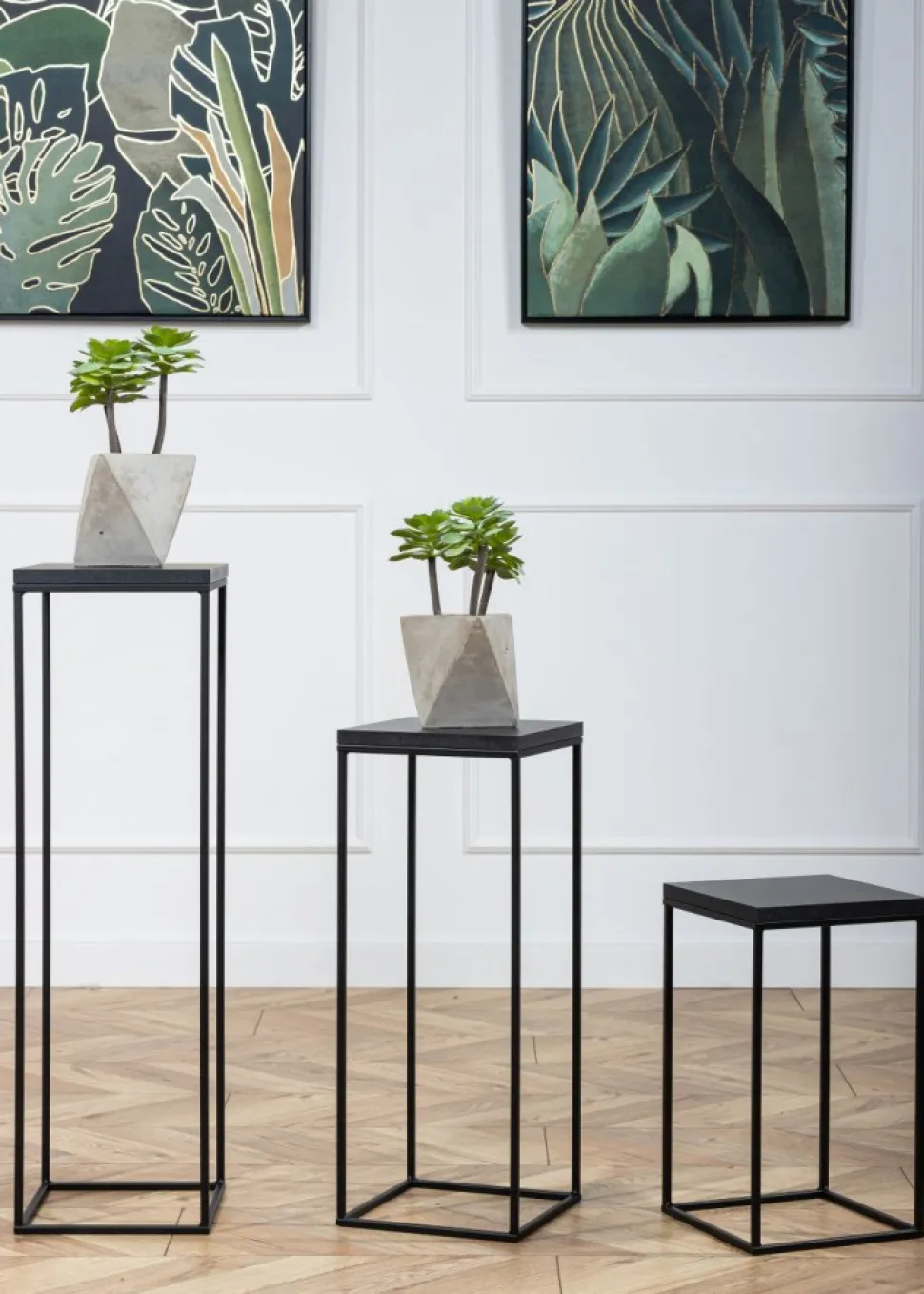 Kwietnik stojący 80 cm BasicLoft czarny