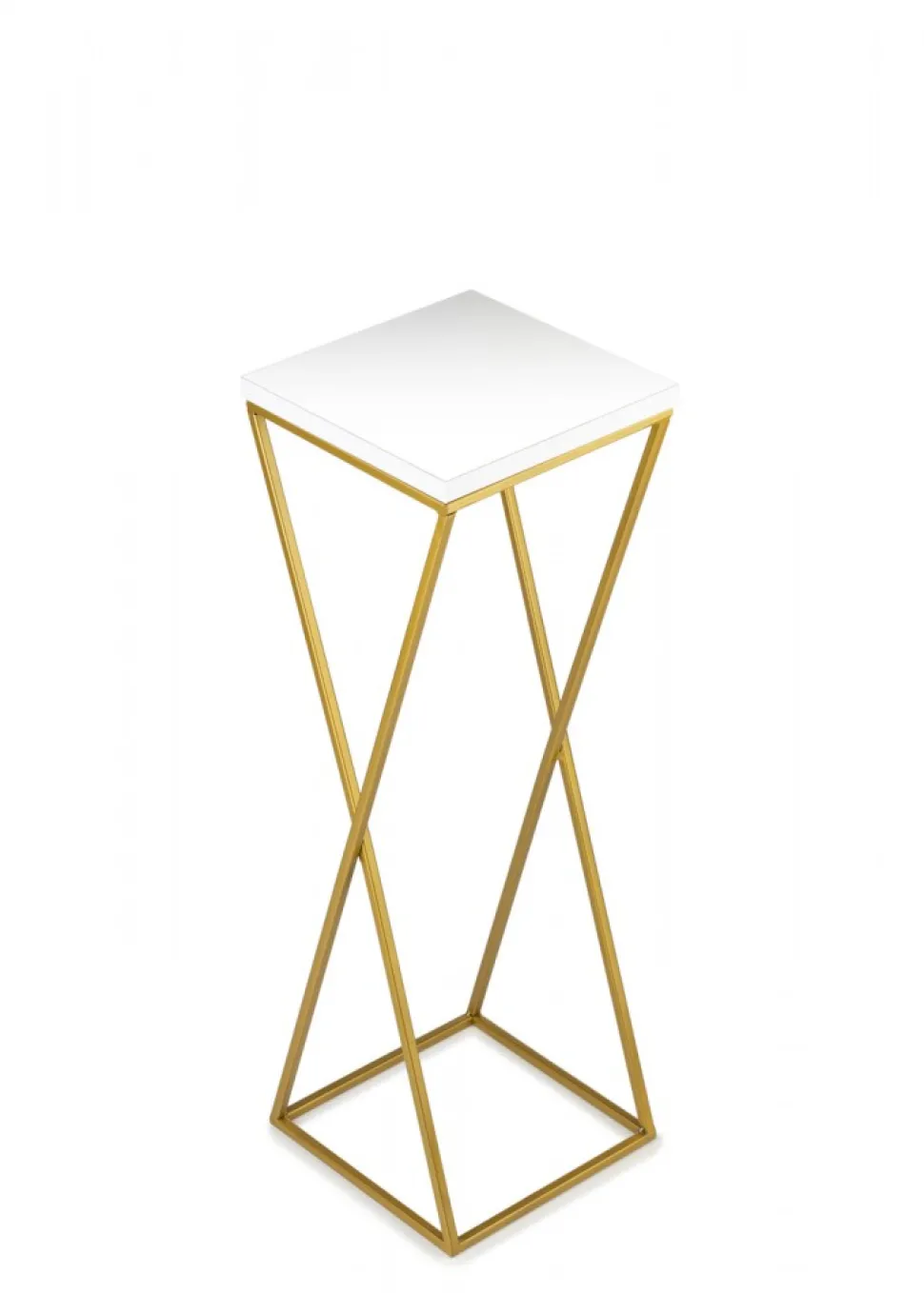 Kwietnik stojący 70 cm blat biały metalowy GLAMOUR
