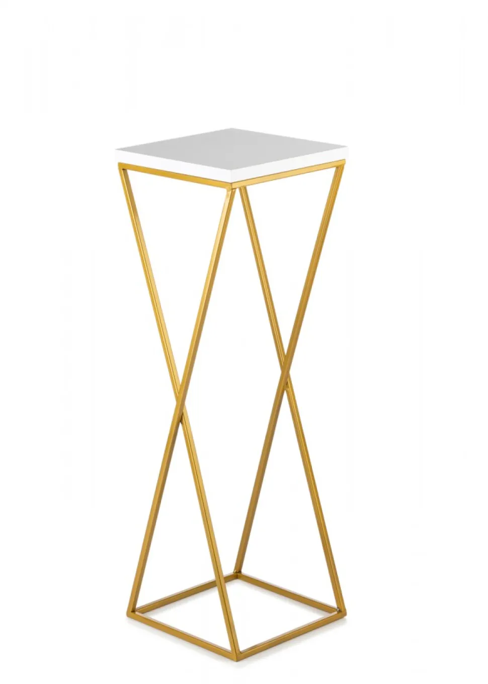 Kwietnik stojący 70 cm blat biały metalowy GLAMOUR