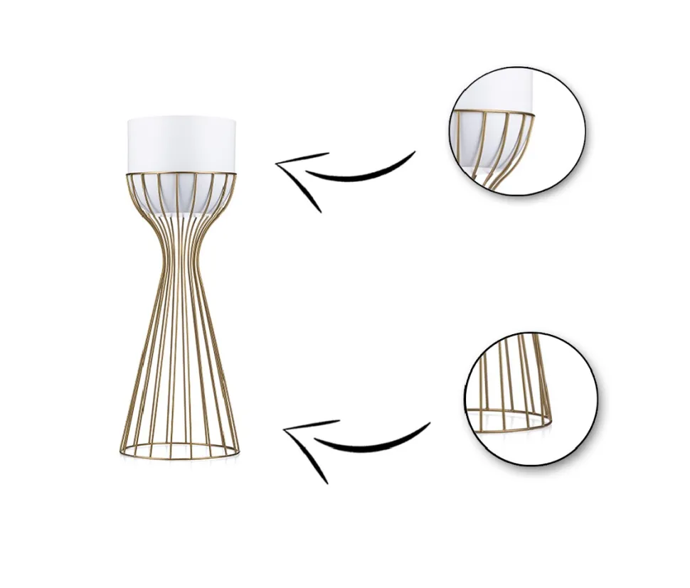 Kwietnik stojący 46 cm złoto biały LOFT metal
