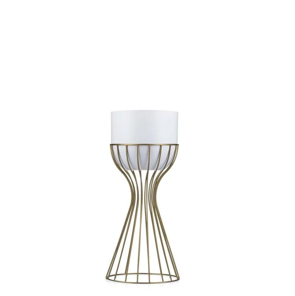 Kwietnik stojący 46 cm złoto biały LOFT metal