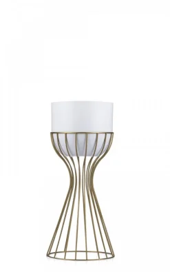 Kwietnik stojący 46 cm złoto biały LOFT metal