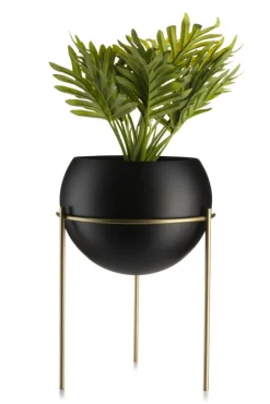 Kwietnik stojący 25 cm złoto czarny LOFT