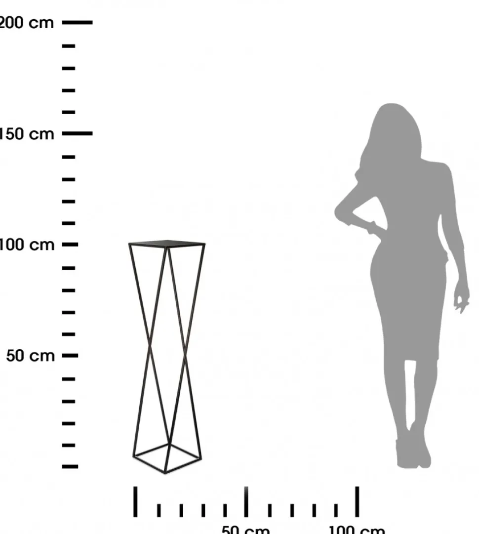 Kwietnik stojący czarny 100 cm LOFTOWY metalowy