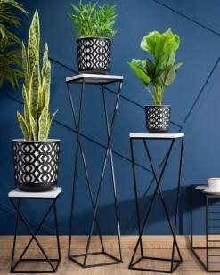 Kwietnik stojący LOFT 40 cm blat biały