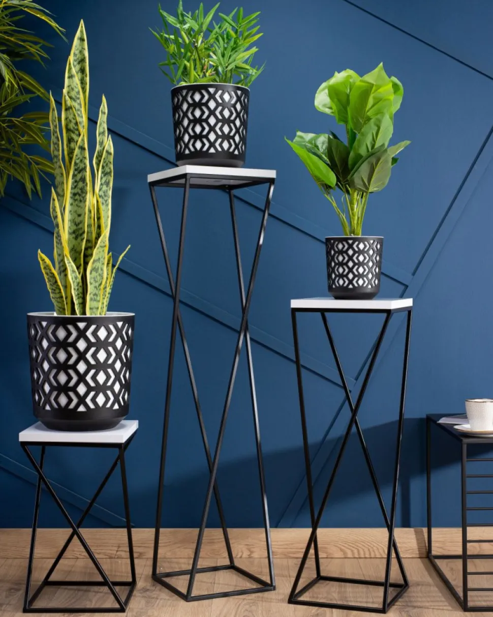 Kwietnik stojący LOFT 40 cm blat biały