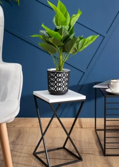 Kwietnik stojący LOFT 40 cm blat biały