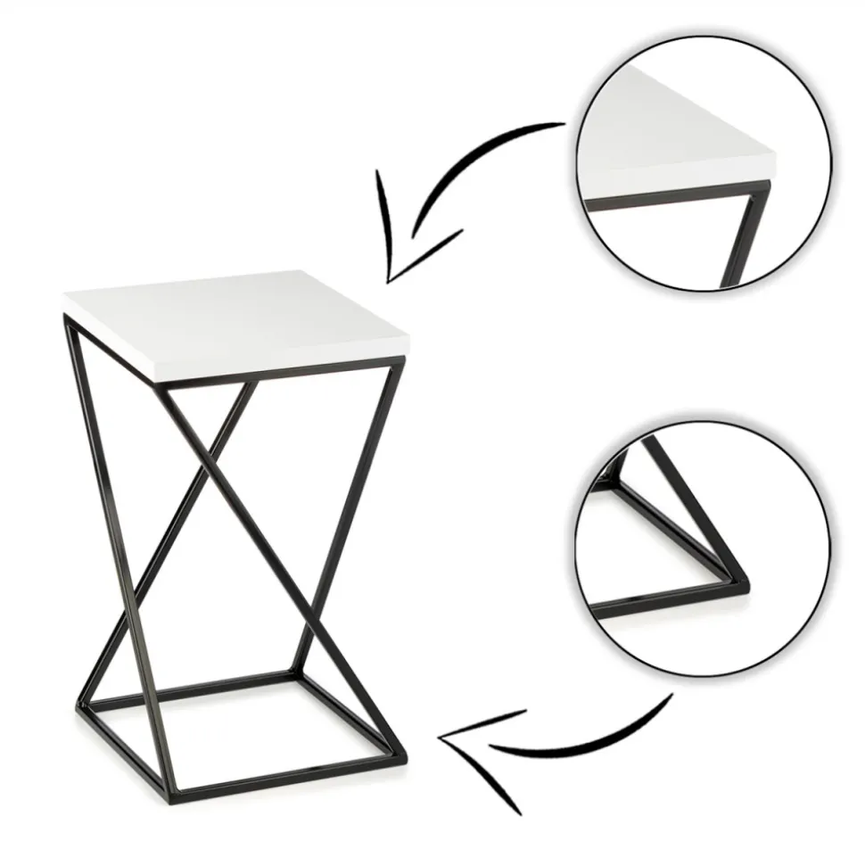 Kwietnik stojący LOFT 40 cm blat biały