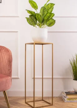 Kwietnik stojący nowoczesny złoty 70 cm GLAM