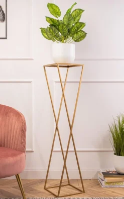 Kwietnik stojący stojak złoty LOFT 100 cm GLAM