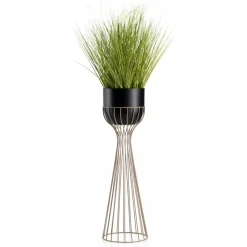 Kwietnik stojący z czarną osłonką 68 cm taupe