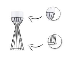 Kwietnik stojący z osłonką LOFT 46 cm metal