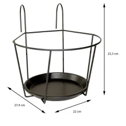 Kwietnik balkonowy geometryczny 22xh22cm * Esschert Design Online