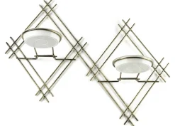 Kwietnik ścienny metalowy LOFT podwójny 41 cm złoty * Dąstal New