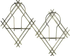 Kwietnik ścienny metalowy LOFT podwójny 41 cm złoty * Dąstal New