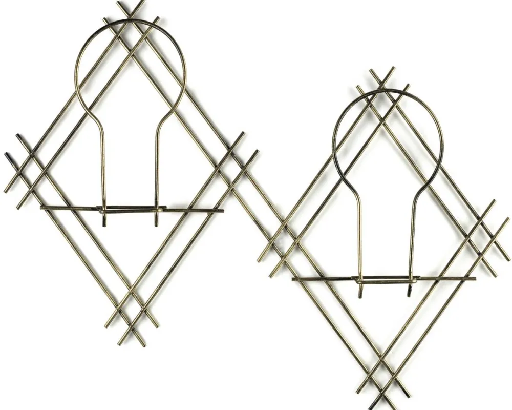 Kwietnik ścienny metalowy LOFT podwójny 41 cm złoty * Dąstal New