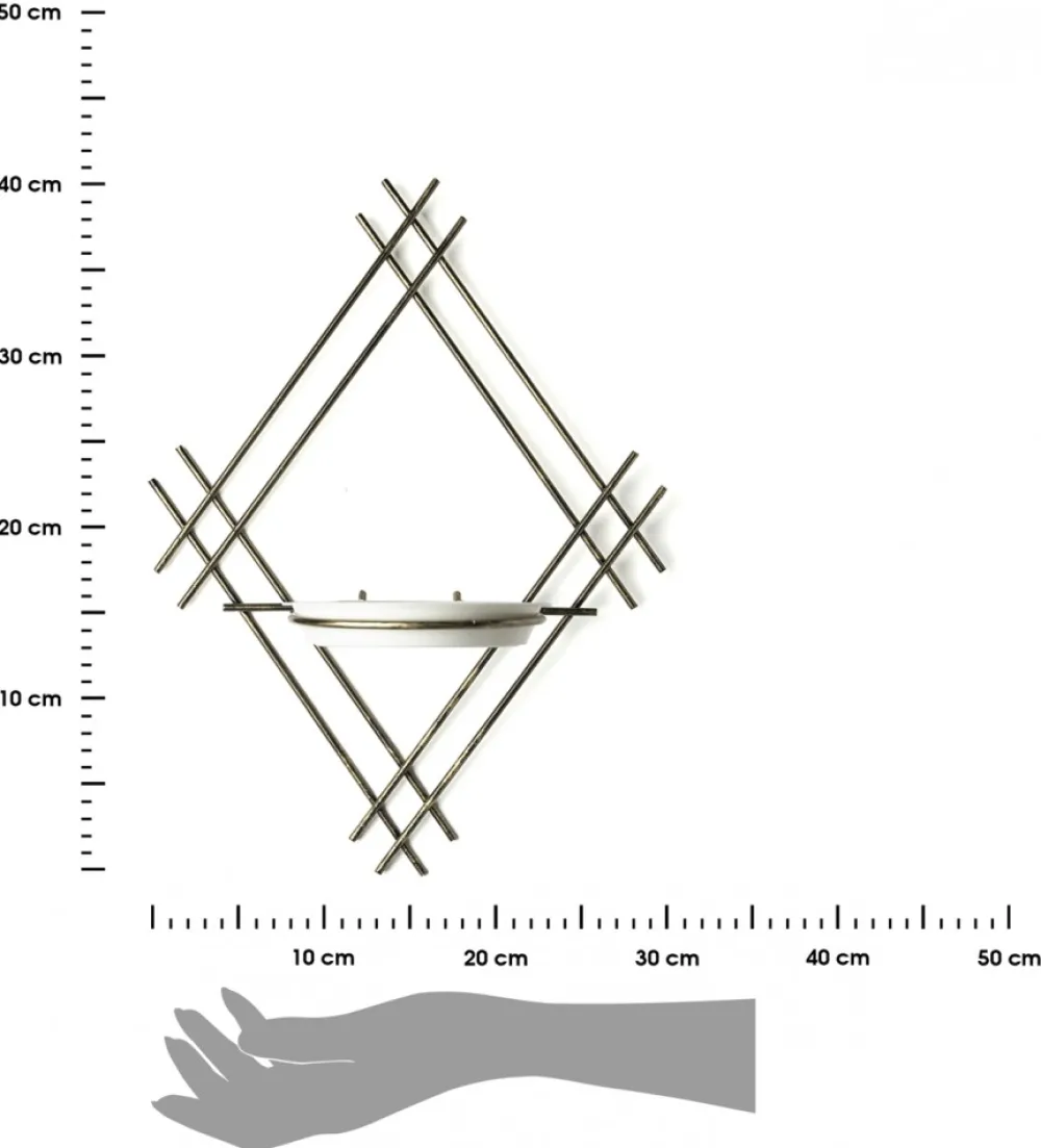Kwietnik ścienny metalowy złoty LOFT 41 cm * Dąstal Clearance