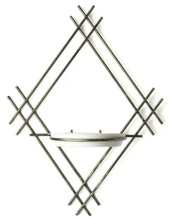 Kwietnik ścienny metalowy złoty LOFT 41 cm * Dąstal Clearance
