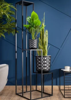 Kwietnik KASKADA stojak czarny 150 cm LOFT * HowHomely Outlet