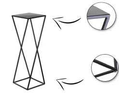 Kwietnik loftowy stojący czarny 70 cm metalowy * HowHomely