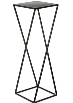 Kwietnik loftowy stojący czarny 70 cm metalowy * HowHomely