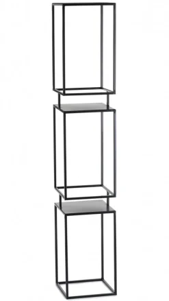 Kwietnik metalowy czarny stojak piętrowy 134 cm LOFT * HowHomely Best