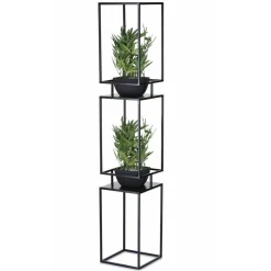Kwietnik metalowy czarny stojak piętrowy 134 cm LOFT * HowHomely Best