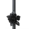 Kwietnik metalowy czarny z różą 95 cm * HowHomely New