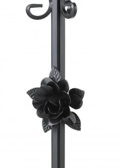 Kwietnik metalowy czarny z różą 95 cm * HowHomely New