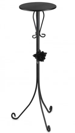 Kwietnik metalowy czarny z różą 95 cm * HowHomely New