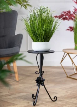 Kwietnik metalowy czarny z różą 55 cm * HowHomely Online