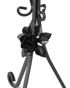 Kwietnik metalowy czarny z różą 55 cm * HowHomely Online