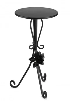 Kwietnik metalowy czarny z różą 55 cm * HowHomely Online