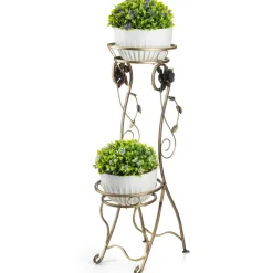 Kwietnik metalowy na dwie donice Quincy 90,5 cm * Dąstal Outlet