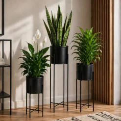 Kwietnik na kwiaty osłonka 95 cm czarny LOFT * HowHomely Online