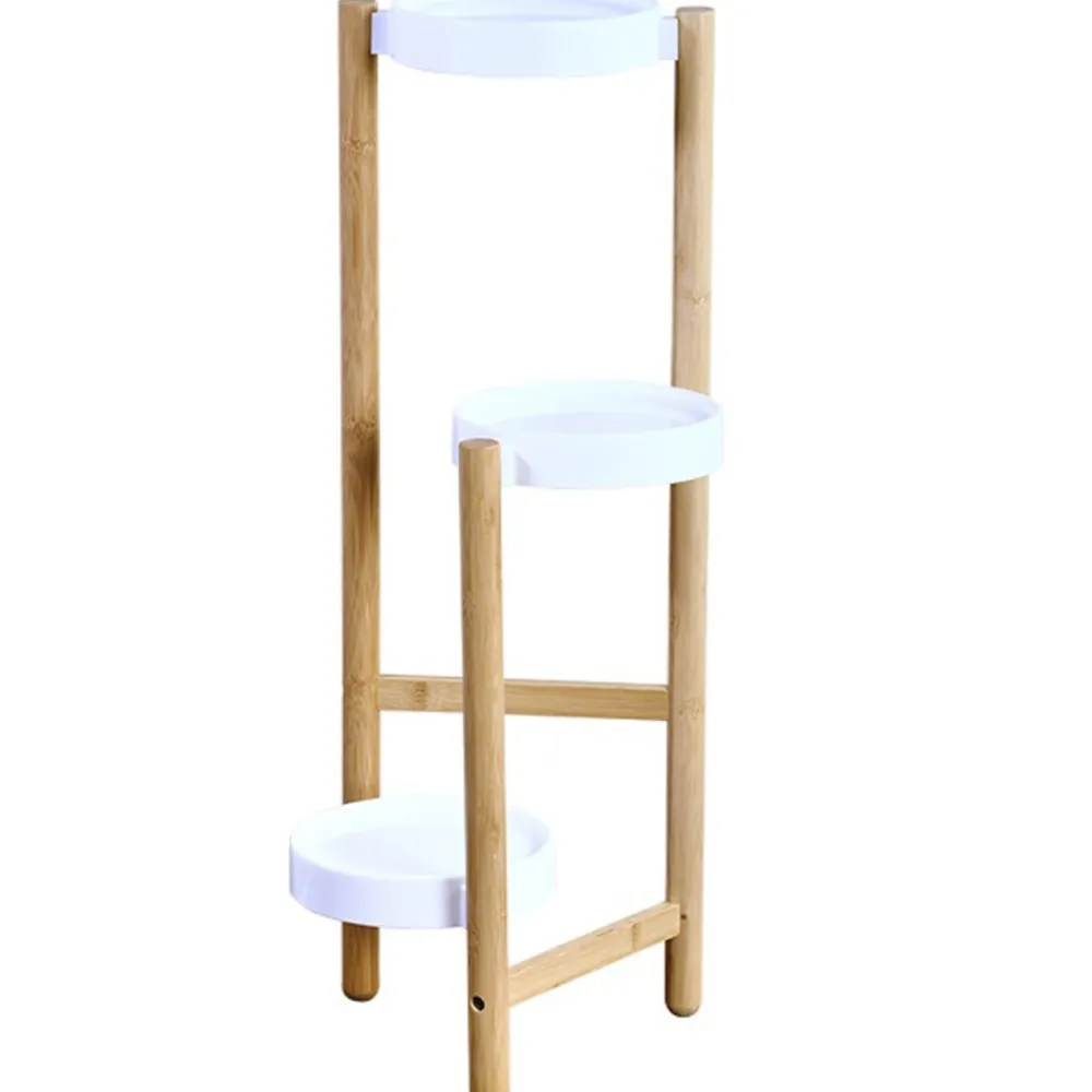 Kwietnik na trzy donice beżowo biały 70 cm * Kesper Discount