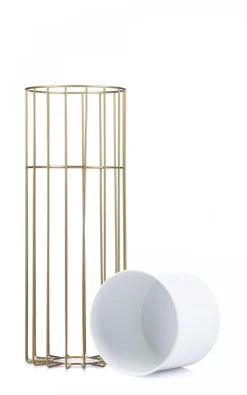 Kwietnik nowoczesny 55 cm złoto biały GLAM * HowHomely Clearance