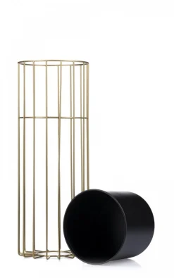 Kwietnik nowoczesny 55 cm złoto czarnym GLAM * HowHomely