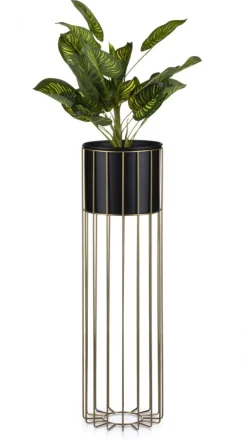 Kwietnik nowoczesny 70 cm złoto czarnym GLAM * HowHomely