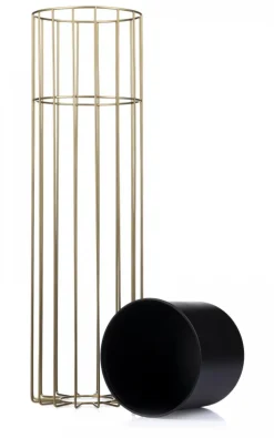 Kwietnik nowoczesny 70 cm złoto czarnym GLAM * HowHomely