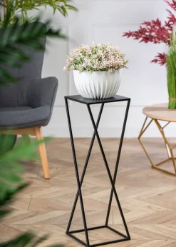 Kwietnik nowoczesny czarny stojący 70 cm LOFT * HowHomely Discount
