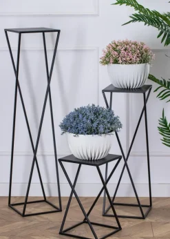 Kwietnik nowoczesny czarny stojący 70 cm LOFT * HowHomely Discount