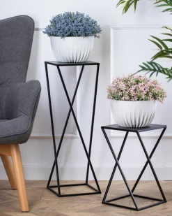 Kwietnik nowoczesny czarny stojący 70 cm LOFT * HowHomely Discount