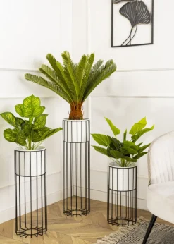 Kwietnik nowoczesny z osłonką 42 cm LOFT metalowy * HowHomely Hot