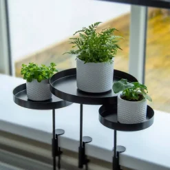 Kwietnik parapetowy z zaciskiem czarny M * Esschert Design